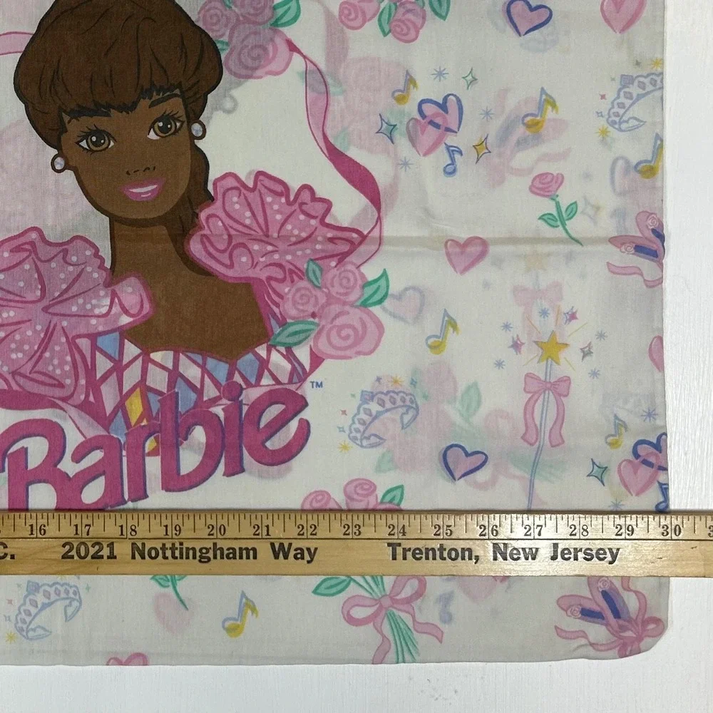 Vintage 1995 Barbie Christie Pillowcase Pink Roses Hearts The Bibb Company USA